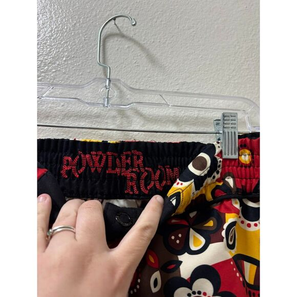 Powder Room Board Shorts Women's Small Black Floral Micro y2k VTG surf Low rise - Picture 4 of 5